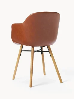 Silla con reposabrazos de cuero sintético Fiji