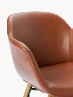 Silla con reposabrazos de cuero sintético Fiji