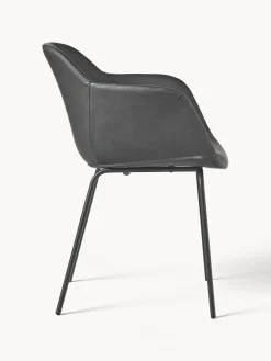 Silla con reposabrazos de cuero sintético Fiji