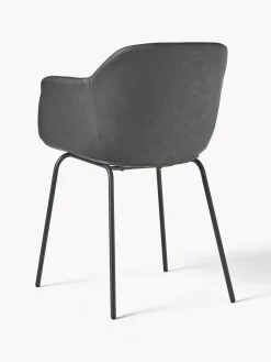 Silla con reposabrazos de cuero sintético Fiji