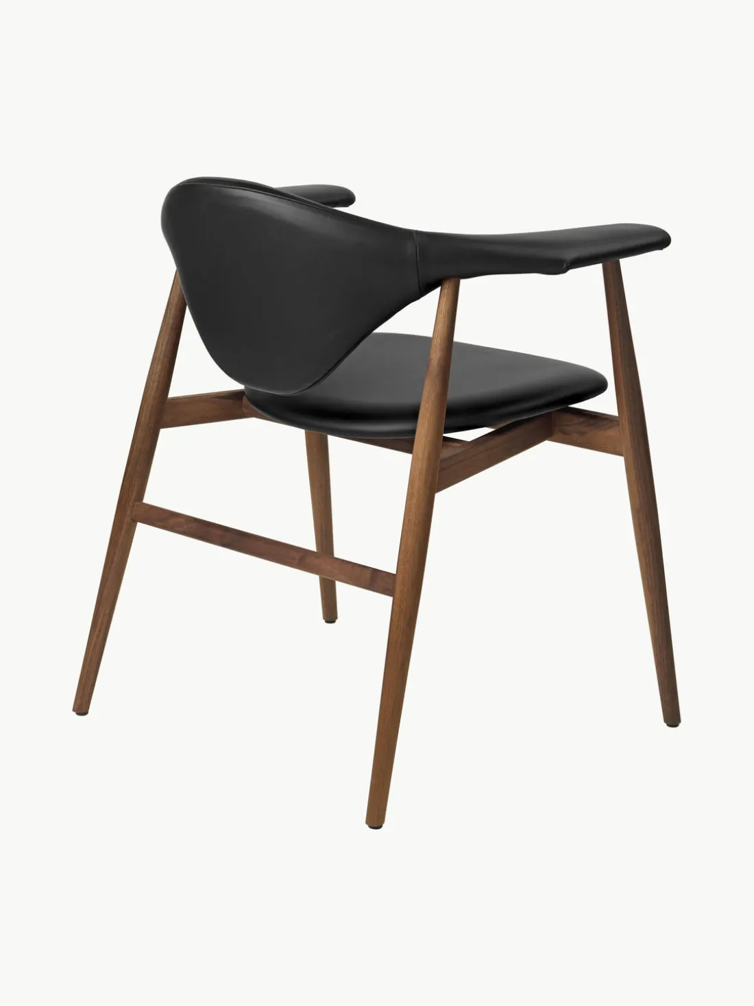 Silla con reposabrazos de madera de nogal Masculo