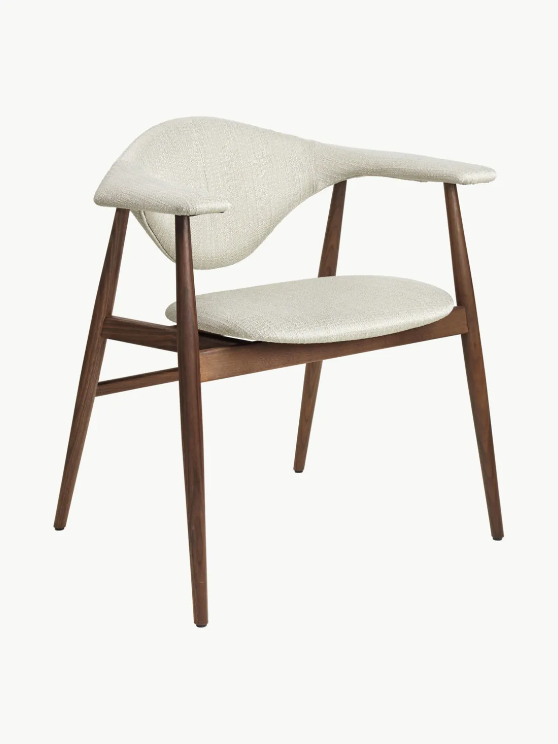 Silla con reposabrazos de madera de nogal Masculo