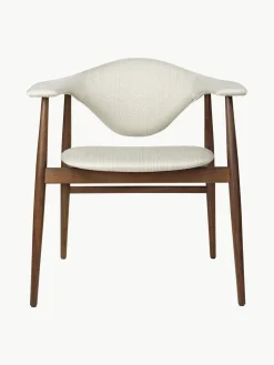 Silla con reposabrazos de madera de nogal Masculo