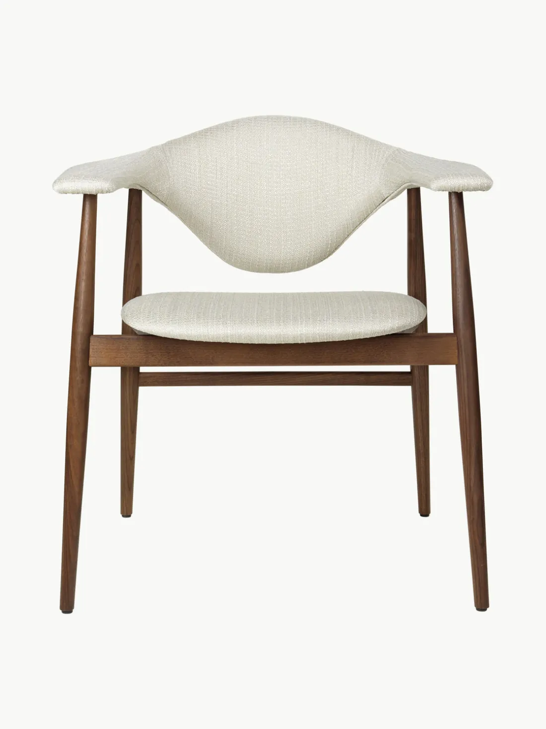 Silla con reposabrazos de madera de nogal Masculo