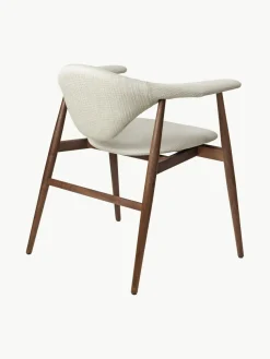 Silla con reposabrazos de madera de nogal Masculo