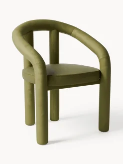 Silla con reposabrazos de terciopelo Calan