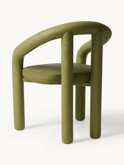 Silla con reposabrazos de terciopelo Calan