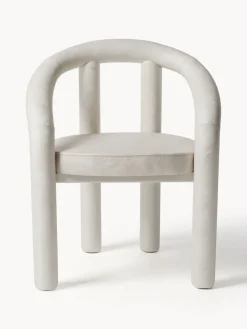 Silla con reposabrazos de terciopelo Calan