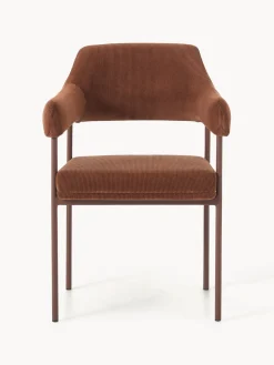 Silla con reposabrazos de pana Zoe