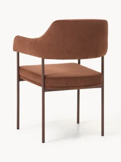 Silla con reposabrazos de pana Zoe