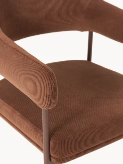 Silla con reposabrazos de pana Zoe