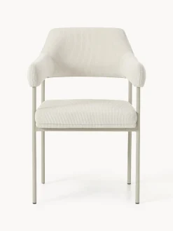 Silla con reposabrazos de pana Zoe