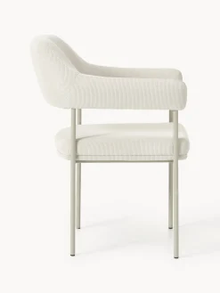 Silla con reposabrazos de pana Zoe