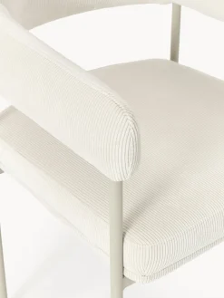 Silla con reposabrazos de pana Zoe