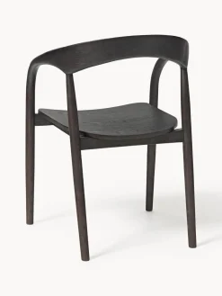 Silla con reposabrazos de madera de fresno Camille