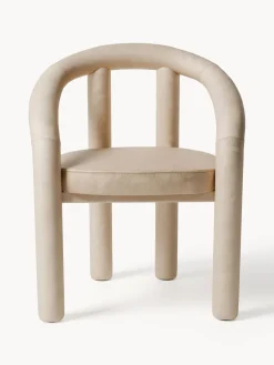 Silla con reposabrazos de terciopelo Calan