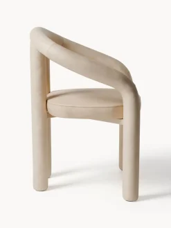 Silla con reposabrazos de terciopelo Calan