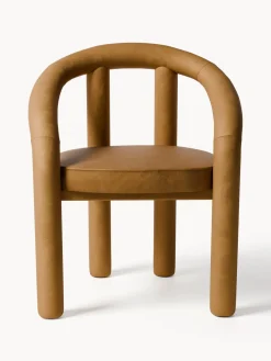 Silla con reposabrazos de terciopelo Calan