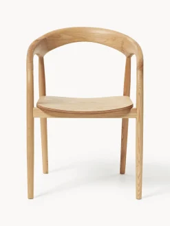 Silla con reposabrazos de madera de fresno Camille