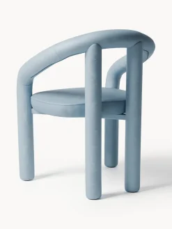 Silla con reposabrazos de terciopelo Calan