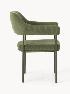 Silla con reposabrazos de pana Zoe