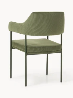 Silla con reposabrazos de pana Zoe