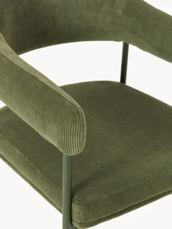 Silla con reposabrazos de pana Zoe