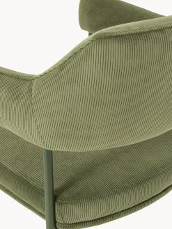 Silla con reposabrazos de pana Zoe