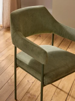 Silla con reposabrazos de pana Zoe