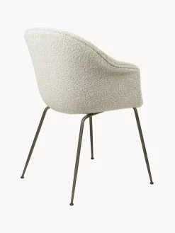 Silla con reposabrazos en tejido bouclé Bat