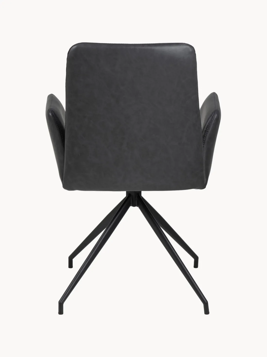 Silla con reposabrazos giratoria de cuero sintético Naya