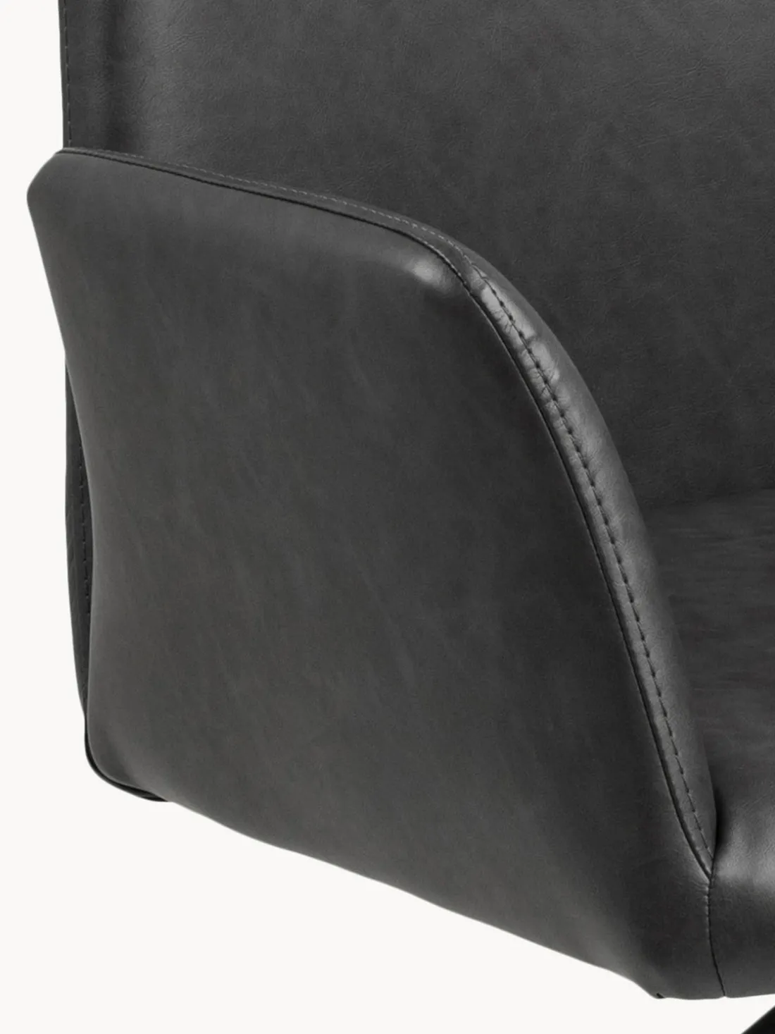 Silla con reposabrazos giratoria de cuero sintético Naya