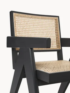 Silla con repozabrazos de tejido vienés Sissi