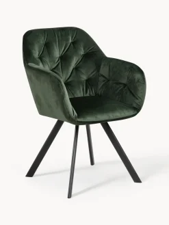 Silla con repozabrazos de terciopelo Lola