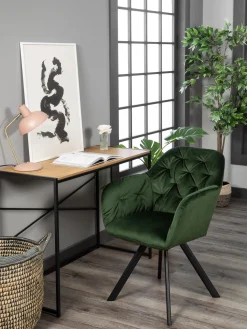 Silla con repozabrazos de terciopelo Lola