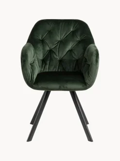 Silla con repozabrazos de terciopelo Lola