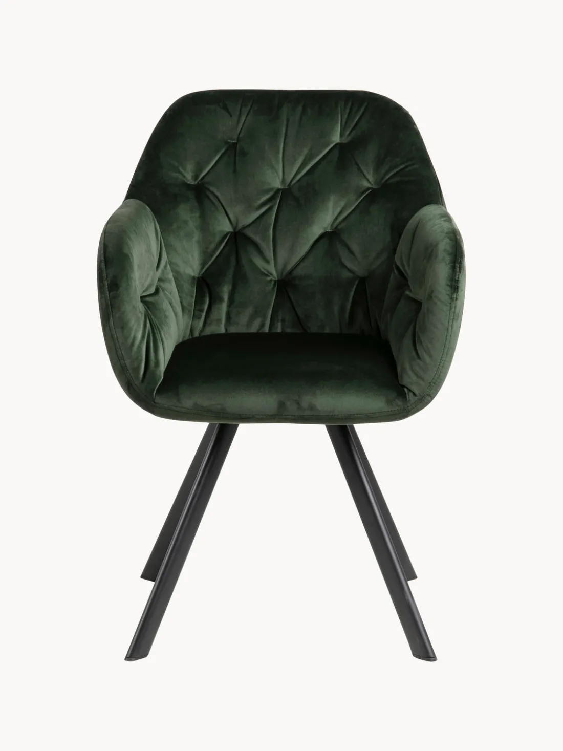 Silla con repozabrazos de terciopelo Lola