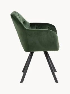 Silla con repozabrazos de terciopelo Lola