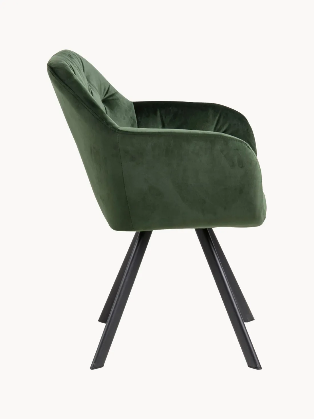 Silla con repozabrazos de terciopelo Lola