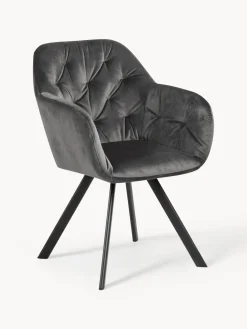 Silla con repozabrazos de terciopelo Lola