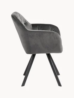 Silla con repozabrazos de terciopelo Lola