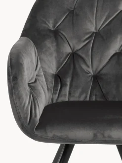 Silla con repozabrazos de terciopelo Lola