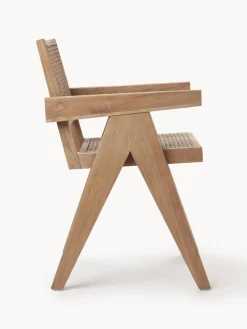 Silla con repozabrazos de tejido vienés Sissi