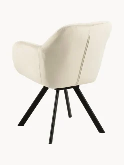 Silla con repozabrazos de terciopelo Lola