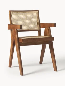 Silla con repozabrazos de tejido vienés Sissi