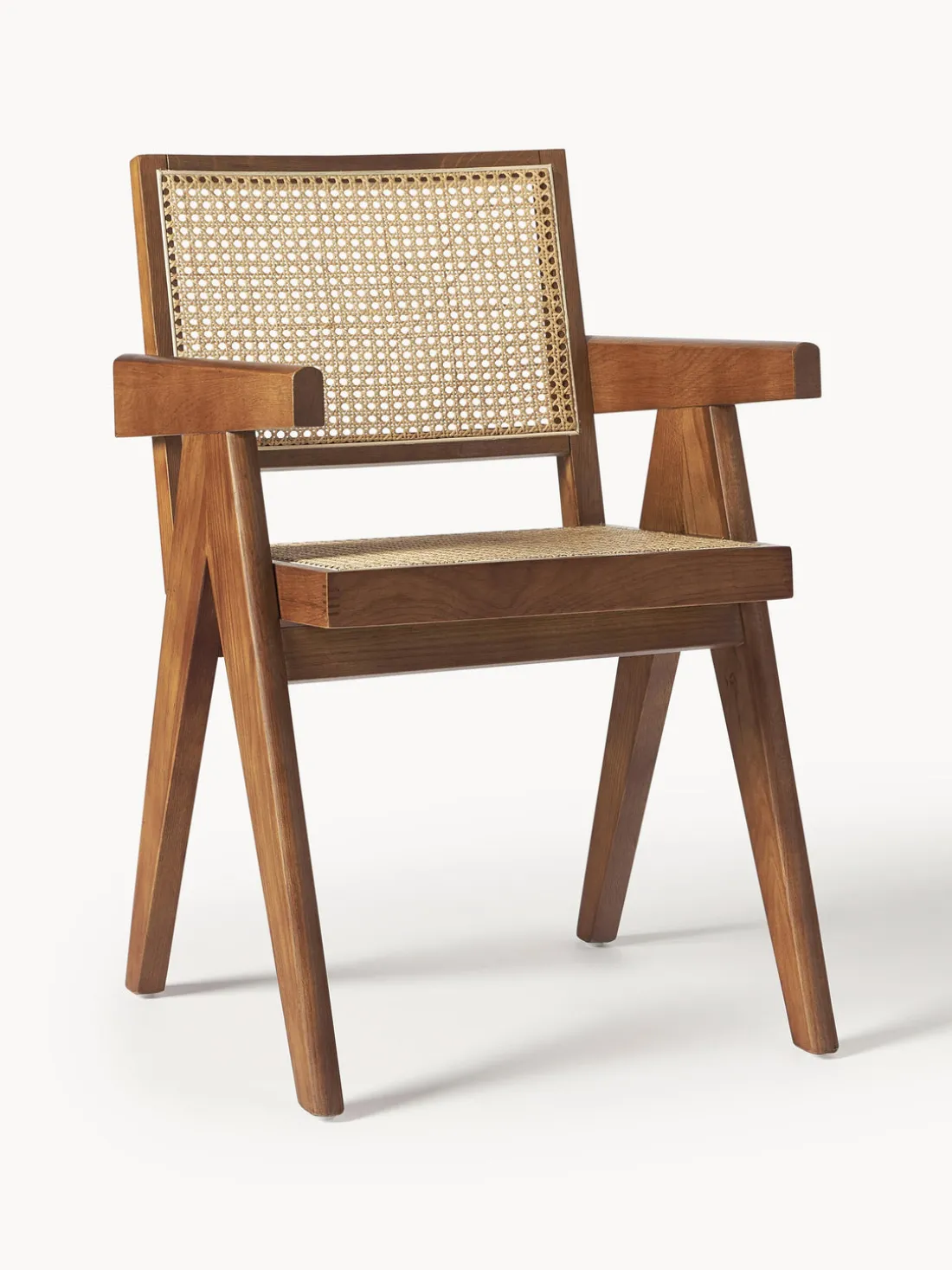 Silla con repozabrazos de tejido vienés Sissi