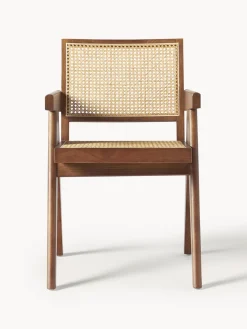 Silla con repozabrazos de tejido vienés Sissi