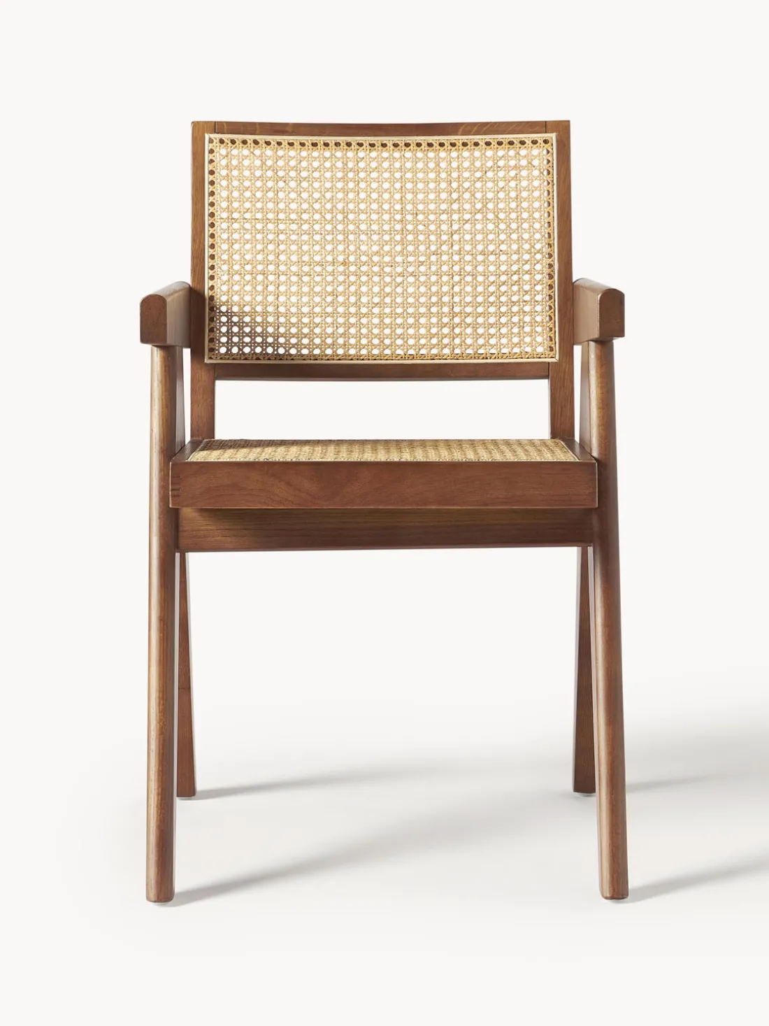 Silla con repozabrazos de tejido vienés Sissi