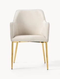 Silla con resposabrazos en terciopelo Ava