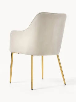 Silla con resposabrazos en terciopelo Ava